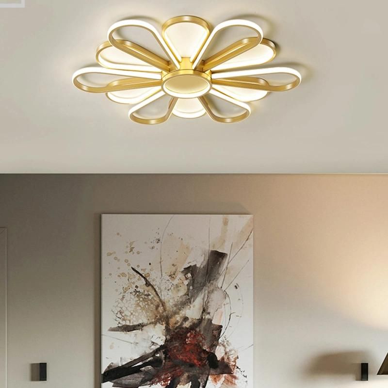 Metal Flower Shape Ceiling Light Creative Diningroom Lamp Livingroom Light LED