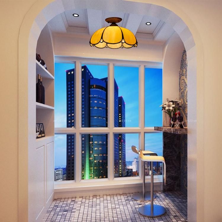 Small Tiffany Style Surface Mounted Kitchen Dining Room Ceiling Lamp Wh-TA-06