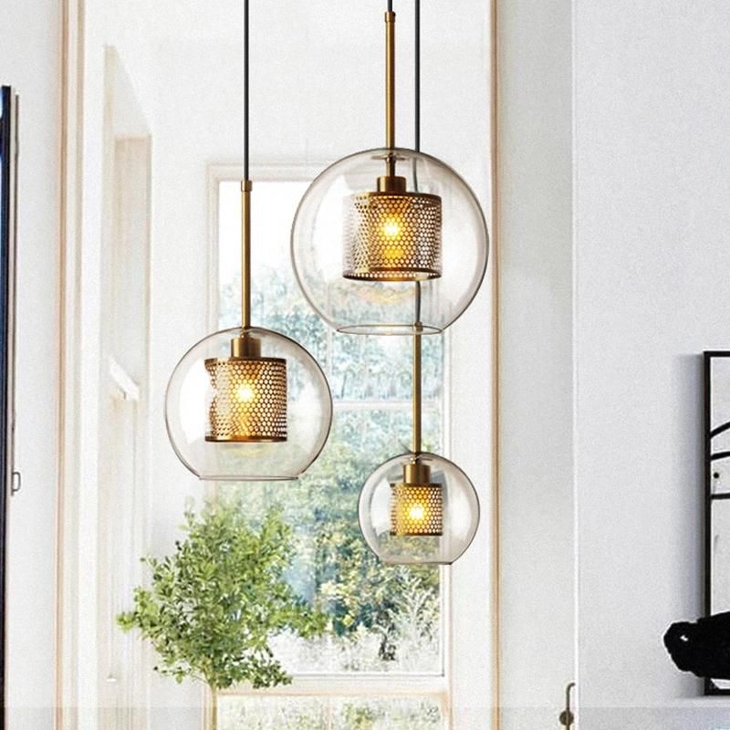 Modern Clear Glass Globe Pendant Light for Bar Kitchen Lighting (WH-GP-04)