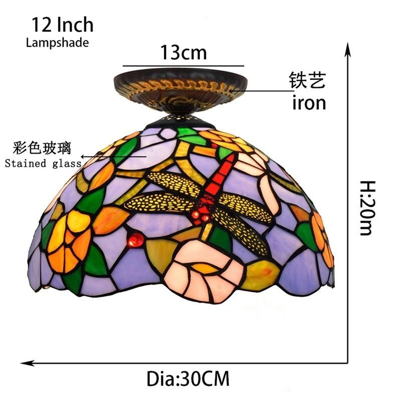 Tiffany Multi-Color Glass Dining Room Corridor Corridor Bathroom Blue Ceiling Lamp (WH-TA-22)