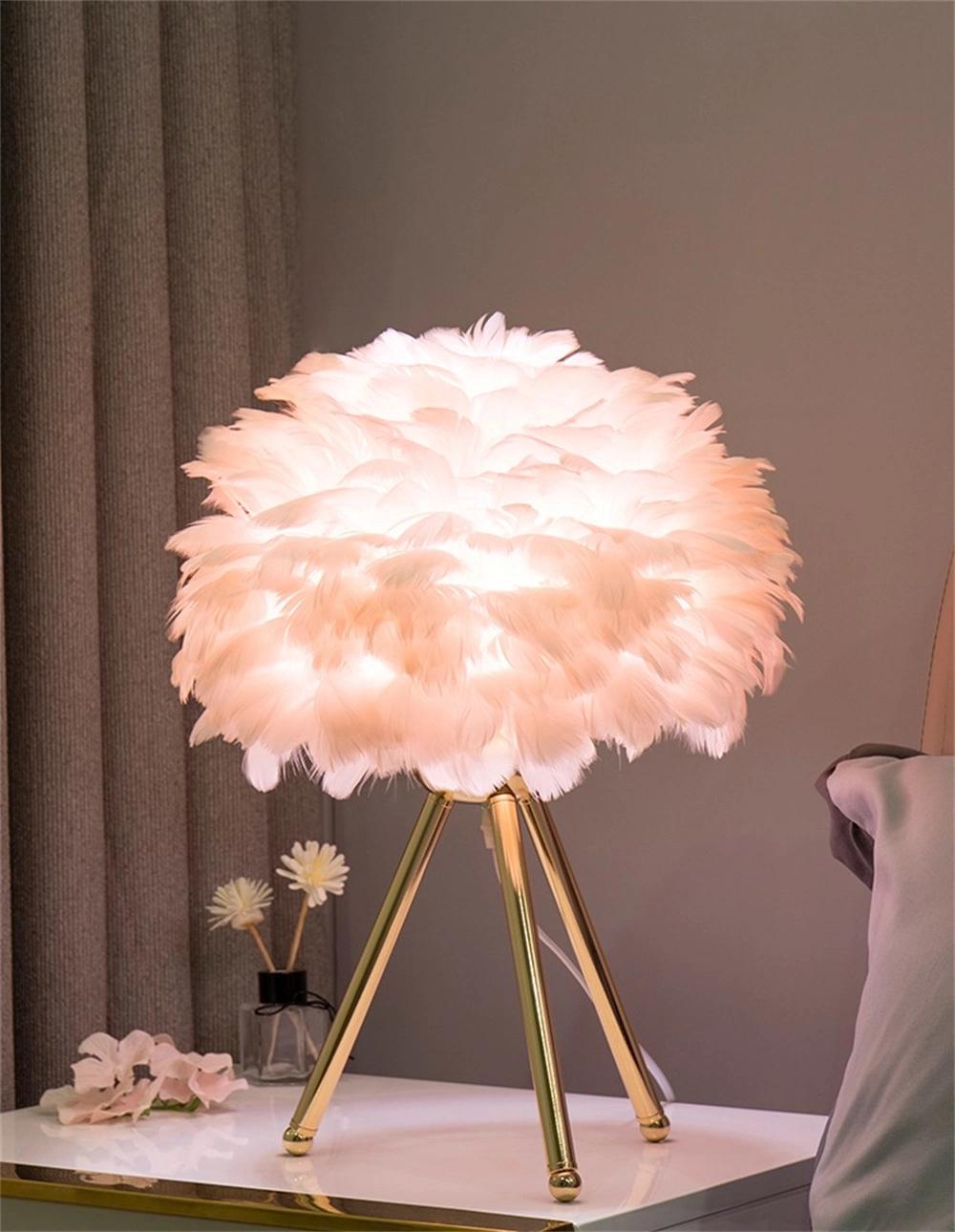 Feather Lamp for Living Room Bedroom Table Lamp Modern Decoration Bedside Lamp Room Light Goose Feather Lamp Feather Table Lamp