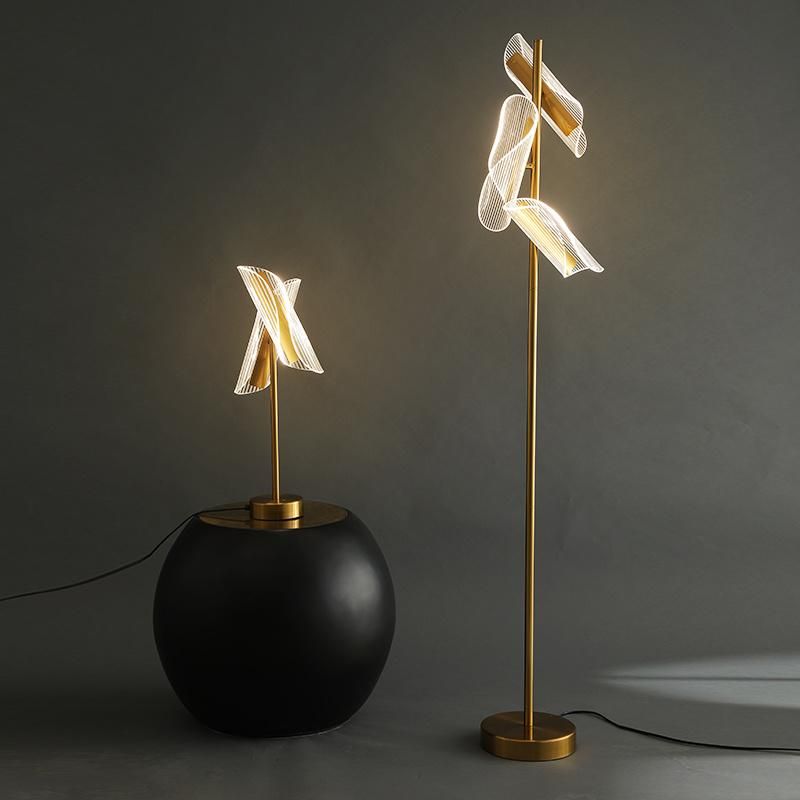 Gold Simple Nordic LED Floor Lamp for Study Living Room Bedroom Decoration Vertical Minimalist LED Floor Lamp (WH-MFL-98)