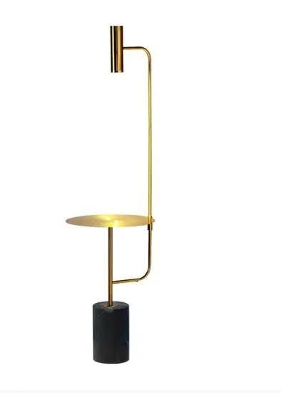 Modern Marble Golden Floor Lighting 360 Degree Rotating Lamp Head Marble Decoration Floor Light Contemporary Gold/Black LED Floor Lamp for Hotel Room and Home