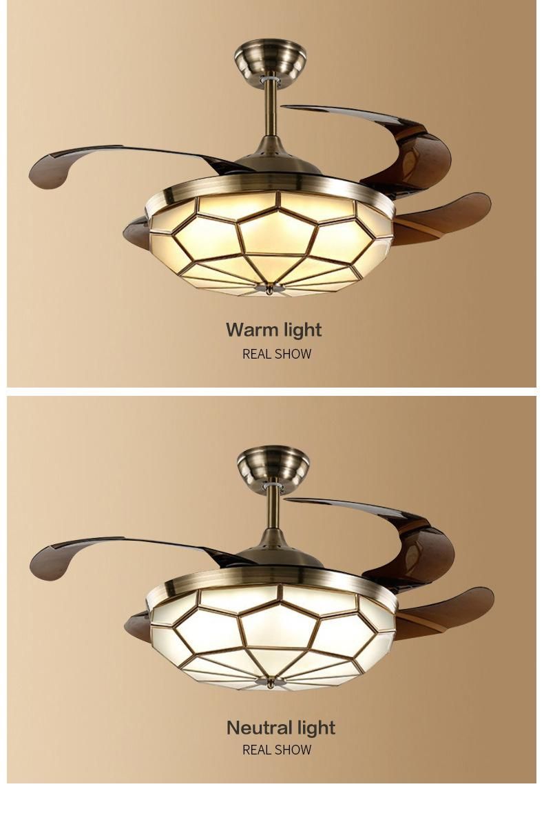 European Style Fan Light Modern Simple Creative Living Room Fan Dining Room Bedroom LED Pumpkin Ceiling Light