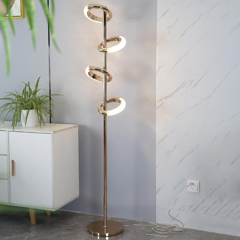 Living Room Floor Lamp Bedroom Minimalist Light Luxury Nordic Net Red Ins Design Gold Floor Lamp (WH-MFL-82)