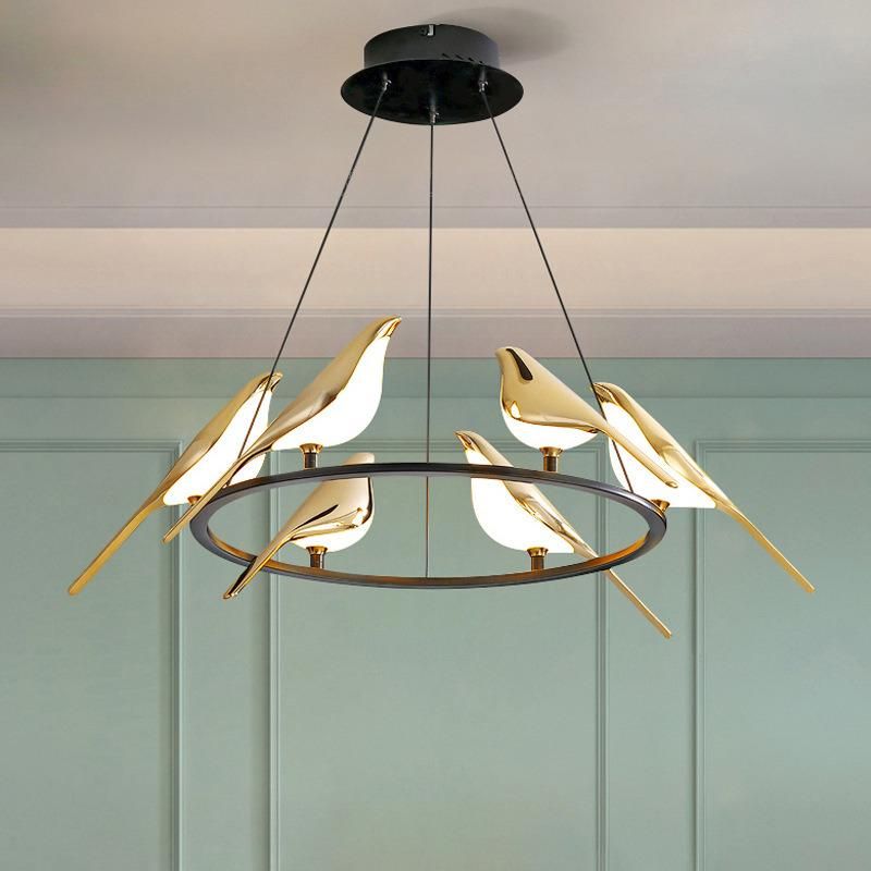 Postmodern Bird Pendant Light Loft Living Room Restaurant LED Luxury Lamp Art Gold Pendant Lamp (Wh-AP-177)