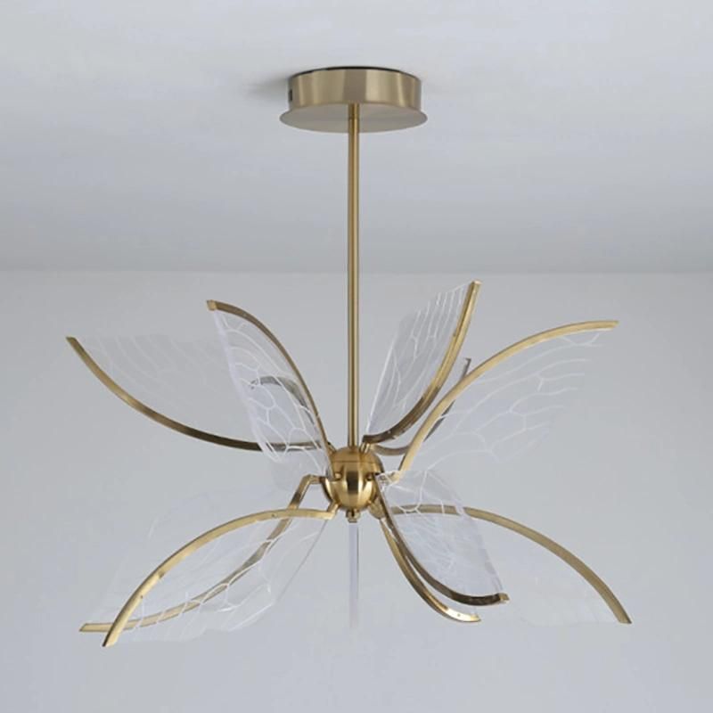 Butterfly Creative Chandelier Hotel Lobby Living Room Pendant Lamp Light
