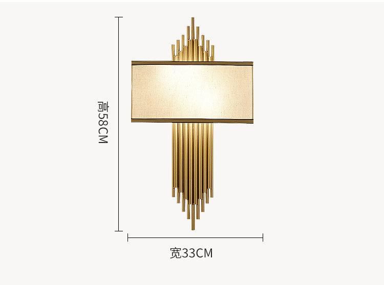 New Luxury Art Deco Gold Wall Lamp Sconce Hotel Living Room Bedroom Loft Indoor Wall Light Bedside Headboard Reading LED Light