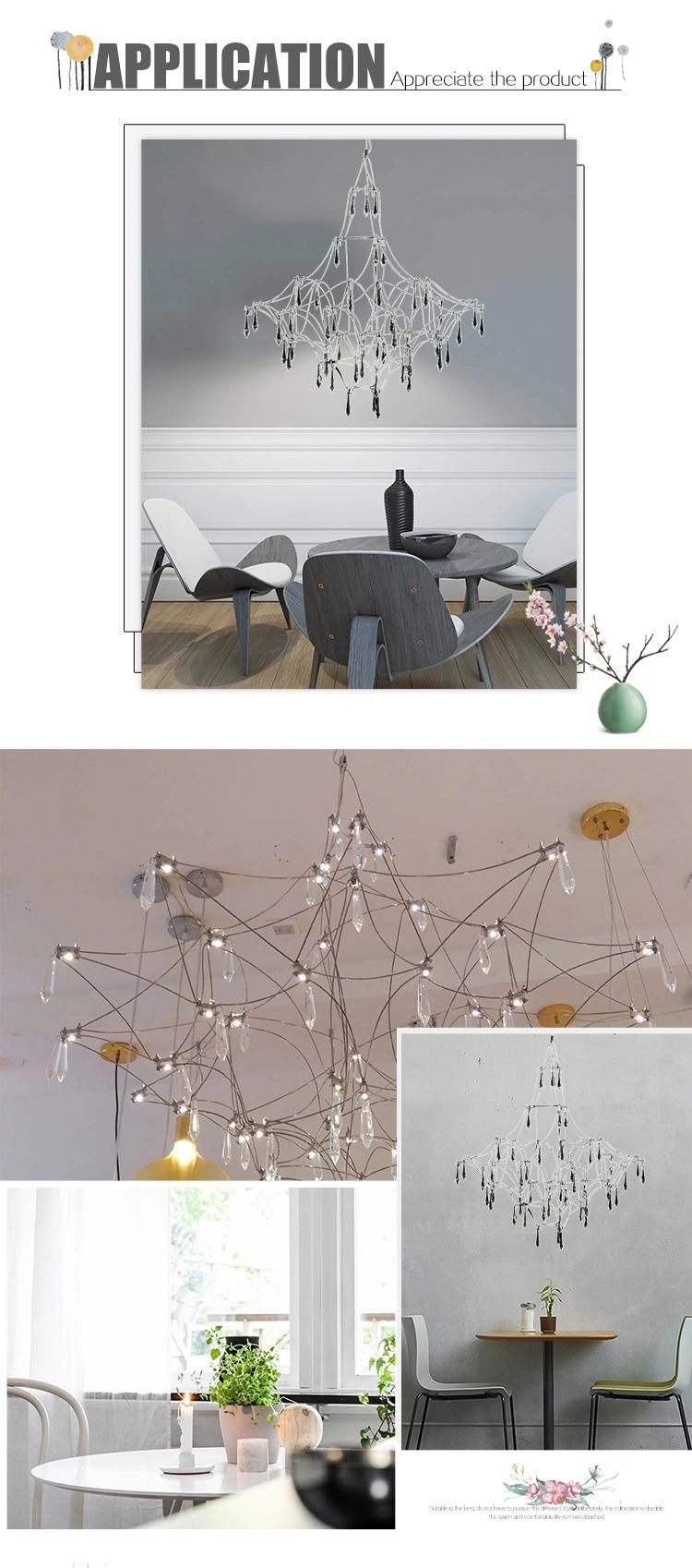 Creative Personality Tree Shape Crystal Iron Chandelier for Restaurant Decoration