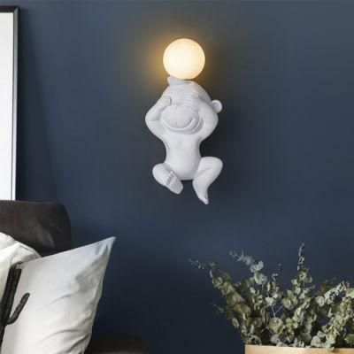 Cute Monkey Bear Mouse Children Room Wall Light with G4 Bulb Resin Doll Wall Light (WH-OR-141)
