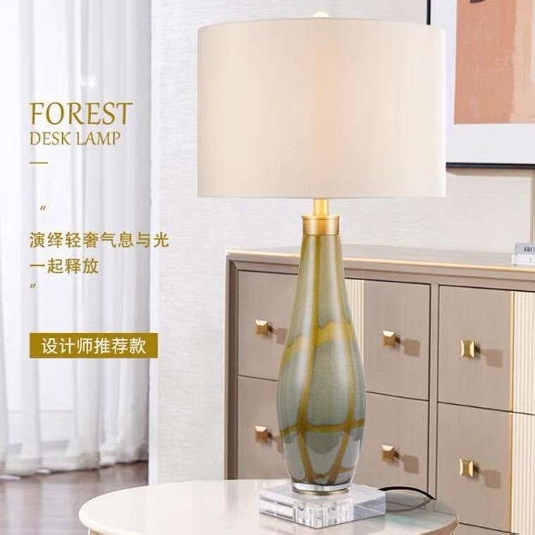 Designer Light Luxury Simple Postmodern Table Lamp Bedroom Bedside Lamp American Living Room Hotel Guest Room European Table Lamp