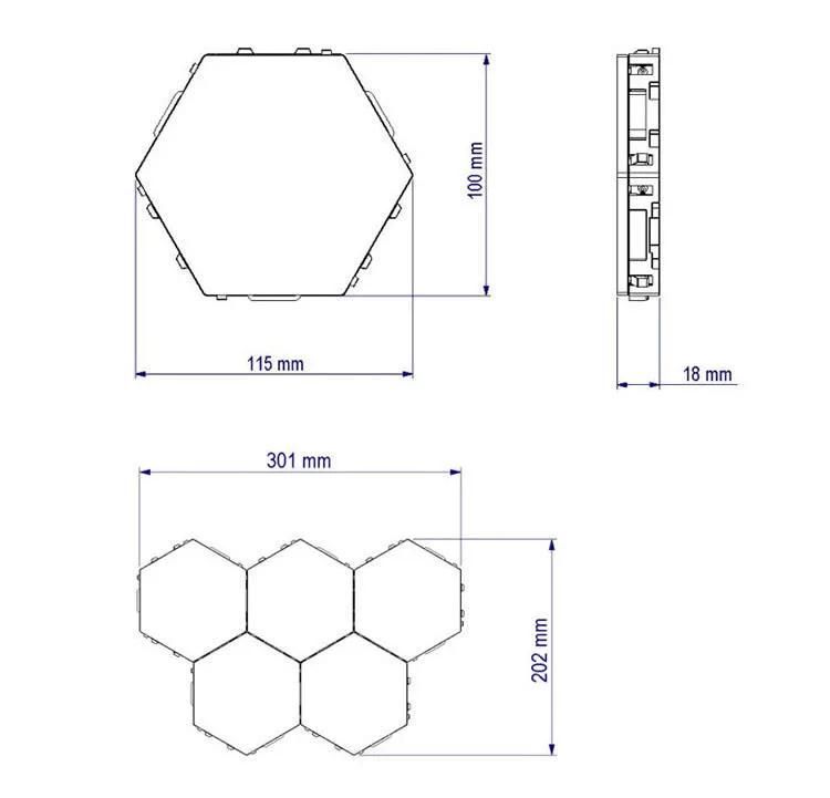 LED Night Light Suitable for Living Room, Bedrooms DIY Hexagonal Wall Lights