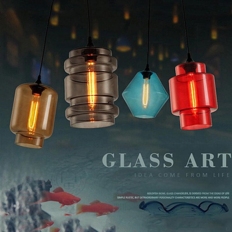 Industrial Hanging Dining Room New Modern Bell Edison Bulbs Lighting Glass Pendant Lights