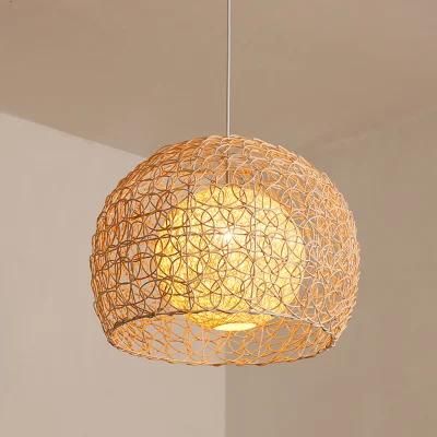 Wooden Round Lantern Chandeliers Dining Room Restaurant Kitchen Pendant Lamp