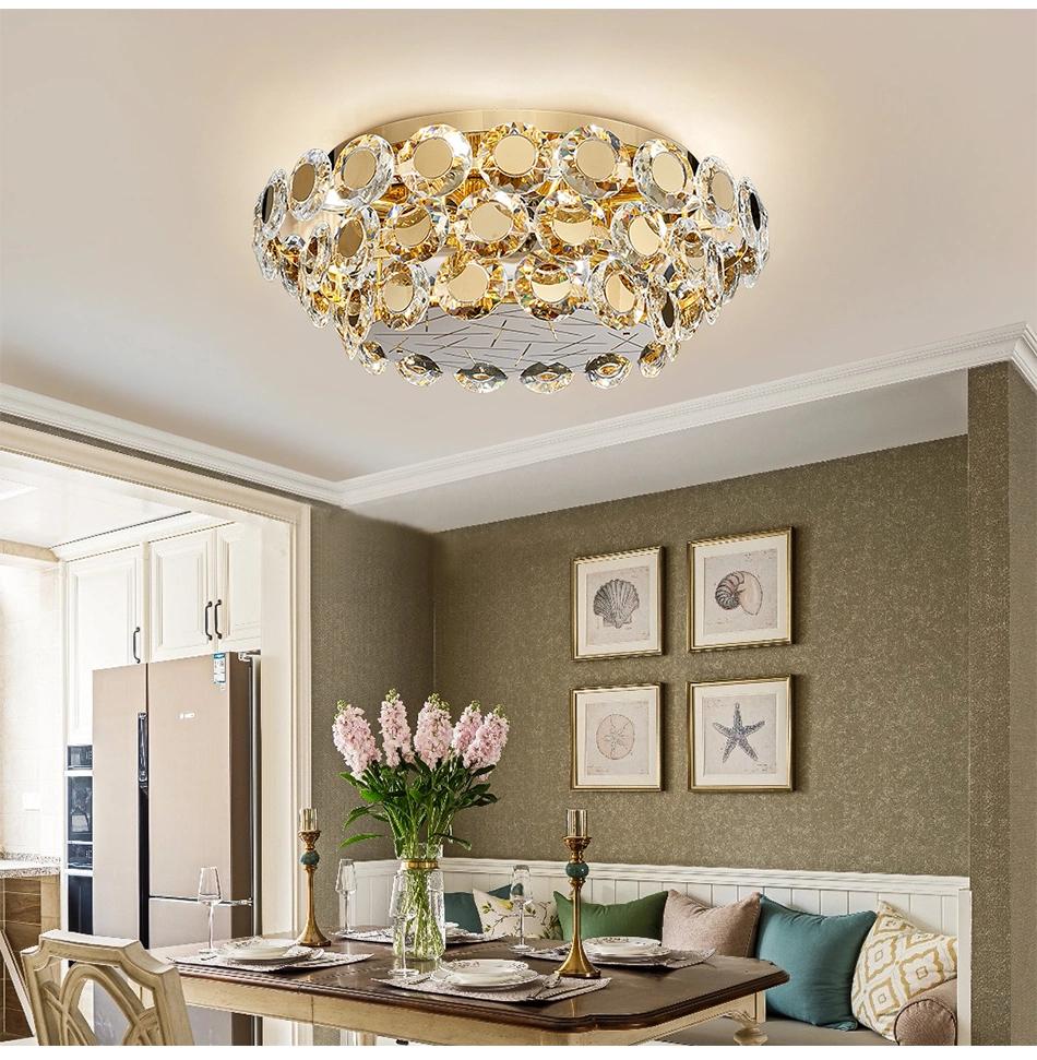 Modern LED Crystal Chandelier Luxury Gold Lustres Round Chandelier Crystal Lighting (WH-CA-73)