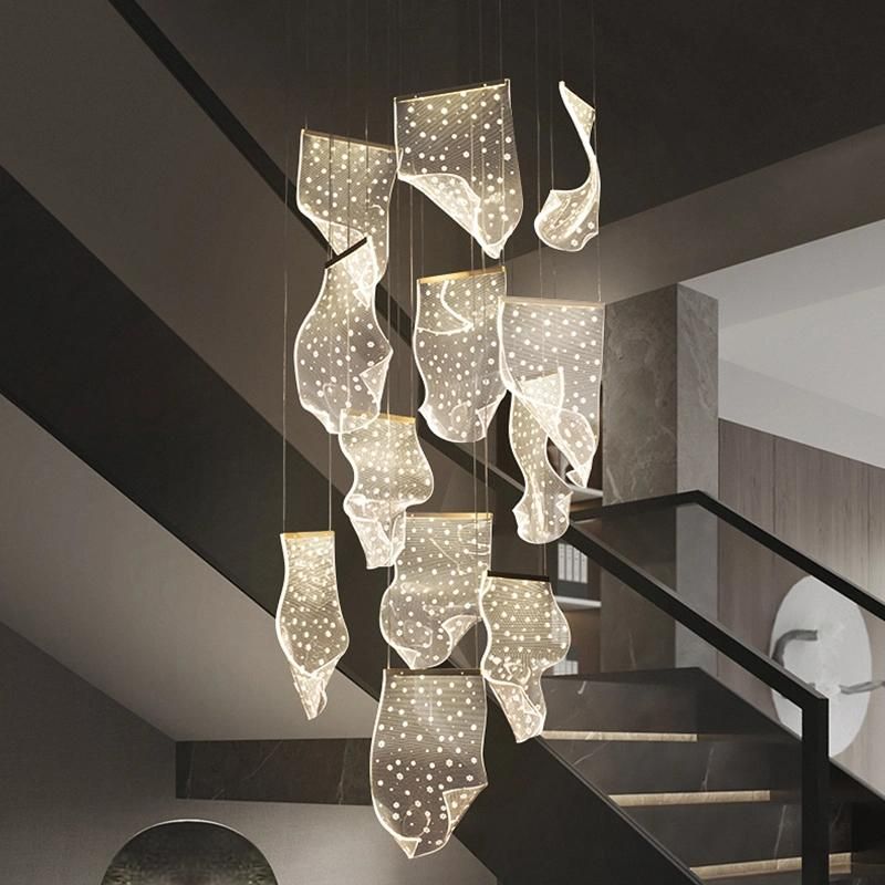 Artistic Stair Lamp Large Pendant Lamp Chandelier Hotel Lobby Lamp Chandelier