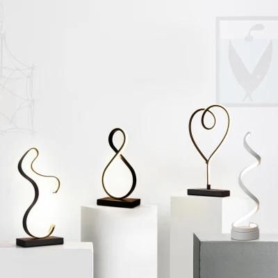 Electro Magnetic Luxury Scene Art 10W Mother of Pearl Screen Bar Lite Flexible Spiral Desk Lamp