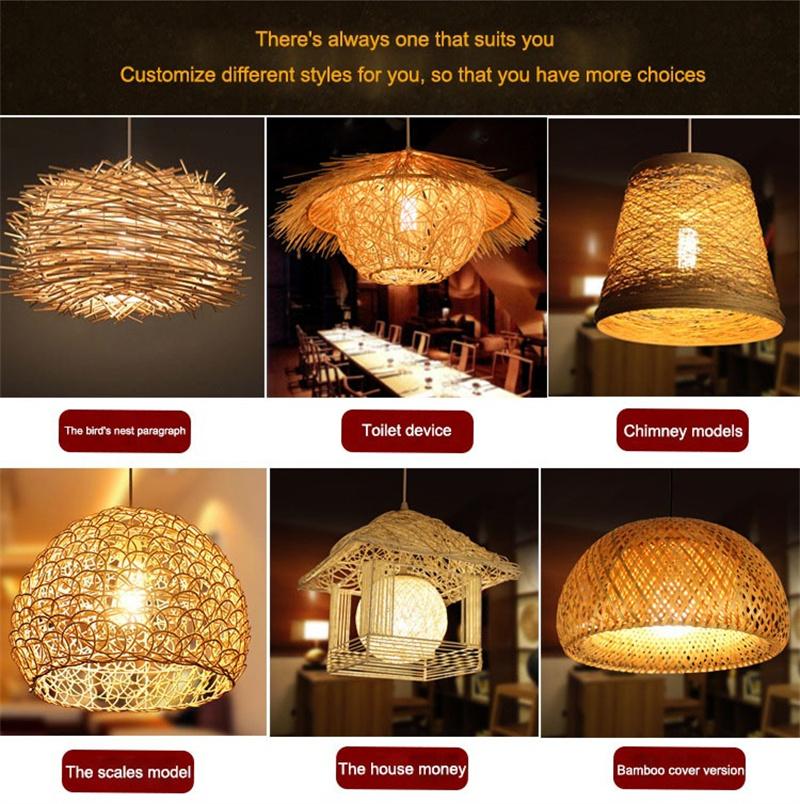 LED Rattan Chandelier Surround The Bird′ S Nest Hut Straw Hat Bamboo Lamp Creative Pastoral Retro Balcony Restaurant Chandelier