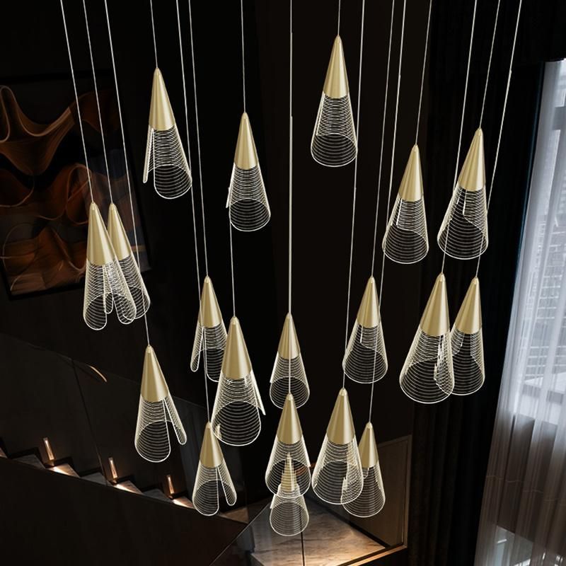 Creative Conical Chandelier Dining Room Bedroom Chandelier Pendant Lamp Light
