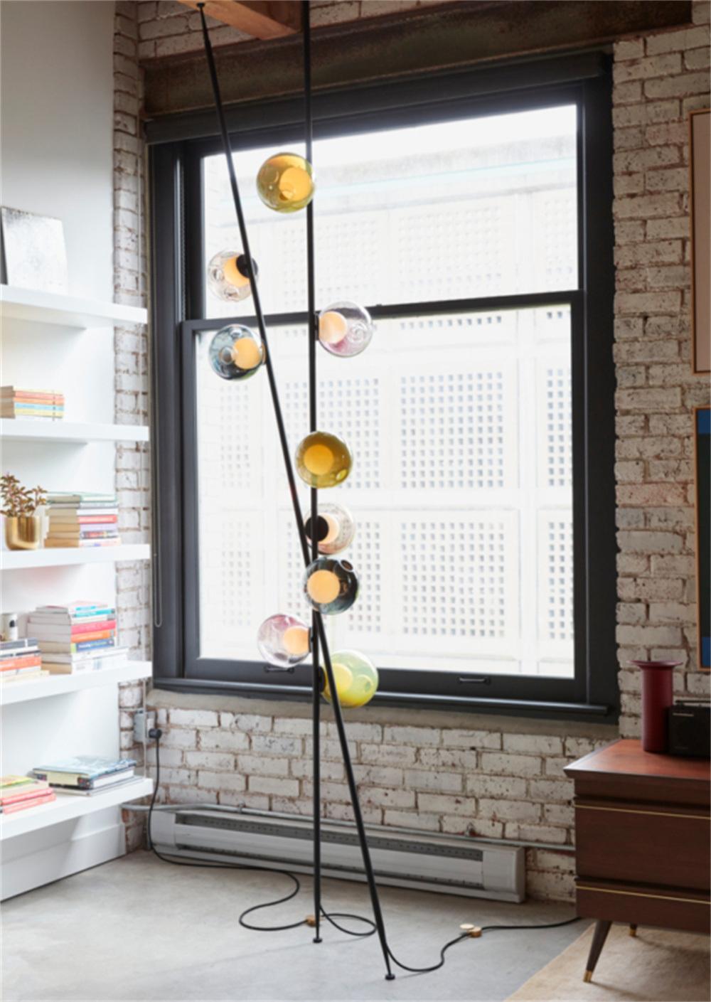 Norbic Modern Classic Luxury White Glass Bedroom Floor Lamp