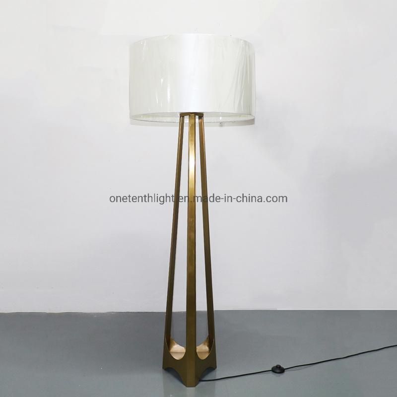 Metal Body in Satin Brass Finish and Fabric Shade