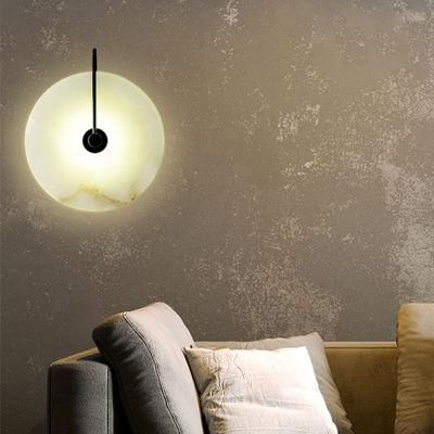Modern Sconces Lamp Wall Lights Marble Lampshade LED Natural Stone Lamp (WH-OR-132)