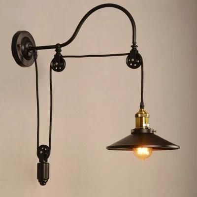 Industry Vintage Retro Loft Wall Lamp Home Goddess Adjustable Iron Pulley Light (WH-VR-41)