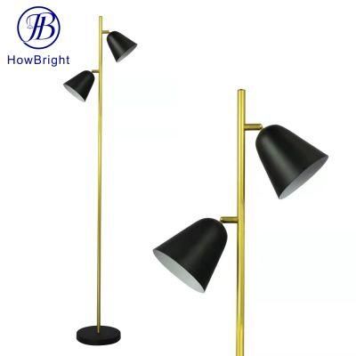 How Bright Standing Metal Decorative Interior Corner Modern LED E14 Indoor Adjustbale Black Gold Floor Lamp