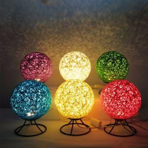Home Decoration USB Powered LED Colorful Rattan Ball Table Light