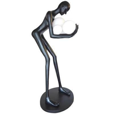 Figure Holding Ball Large Sculpture Garden Ornaments Landscape Decoration Crafts Floor Lamp Exhibition Hall Hotel Sales Office