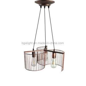 Bronze Color Three Heads Metal Cage Hanging Light Fixtures for Kitchen for Living Room