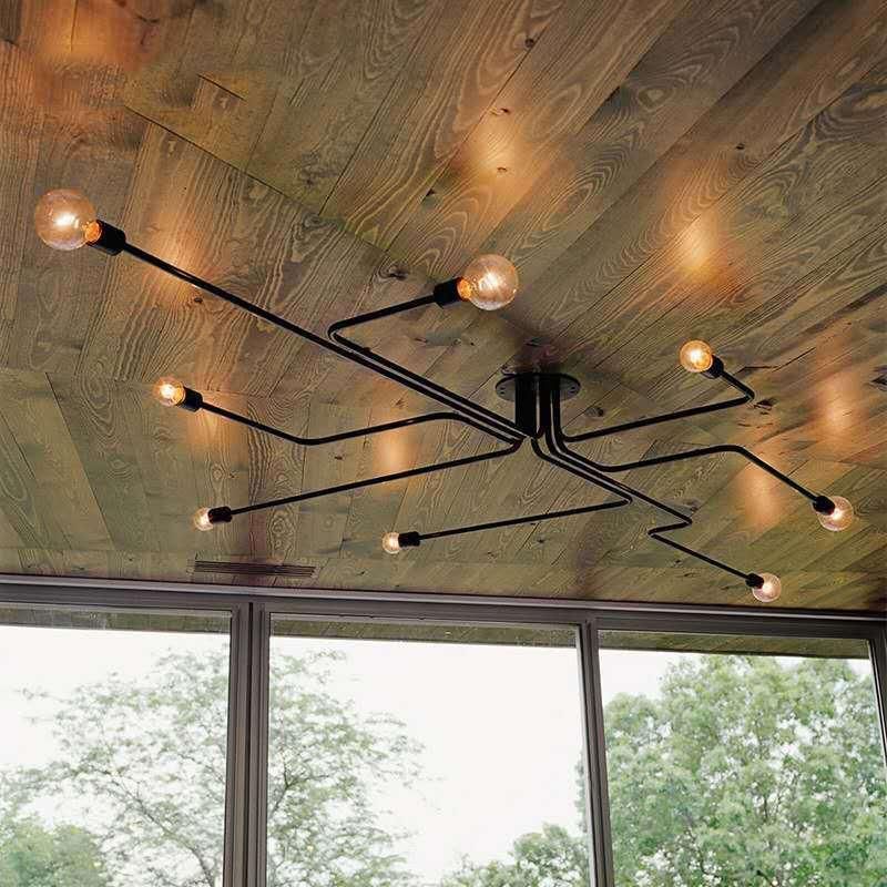 LED American Creative Simple Modern Living Room Wrought Iron Industrial Wind Ceiling Lamp