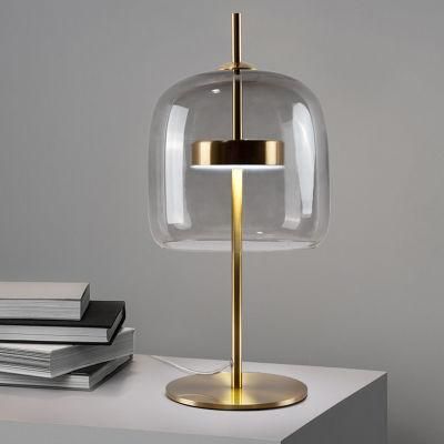 Nordic Glass Table Lamp Bedroom Bedside Living Room Modern Desk Light