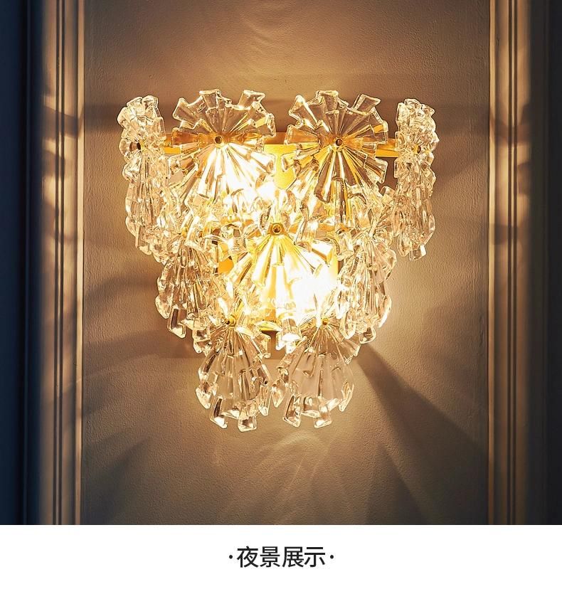 Luxury Glass Wall Lamp Nordic Postmodern Bedroom Bedside Background Sconce Lamp (WH-OR-75)