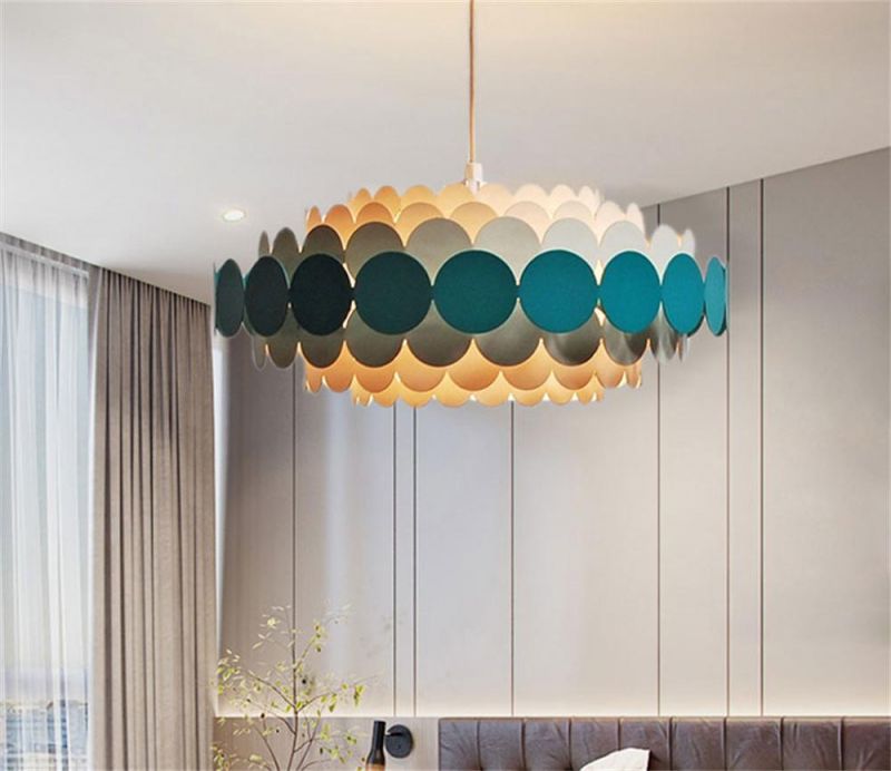 New Post-Modern Nordic Lamps Light Luxury Simple Creative Restaurant Living Room Bedroom Net Red Doughnut LED Chandelier