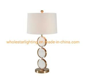 Metal Table Lamp with Stone Piece (WHT-946)