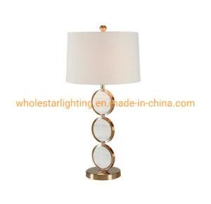 Metal Table Lamp with Stone Piece (WHT-946)