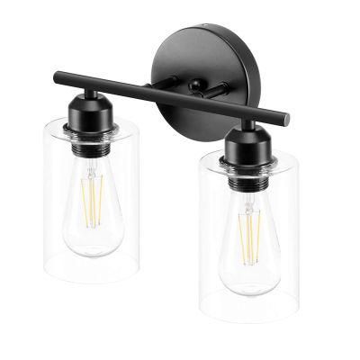 Langde Factory Supply 2 Head Vanity Light Black Iron Body Bathroom Mirror Wall Lamp Ldm5010-2