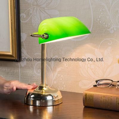 Jlt-1783 Touch Dimming Green Shade Banker Table Desk Lamp