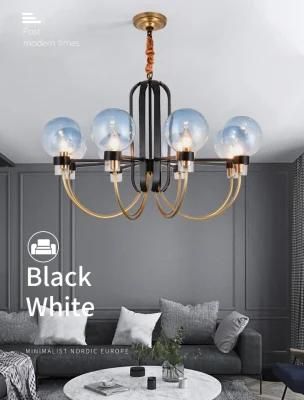 Ceiling Decoration Hanging Lighting Round Glass Ball Pendant Nordic Chandelier Brass