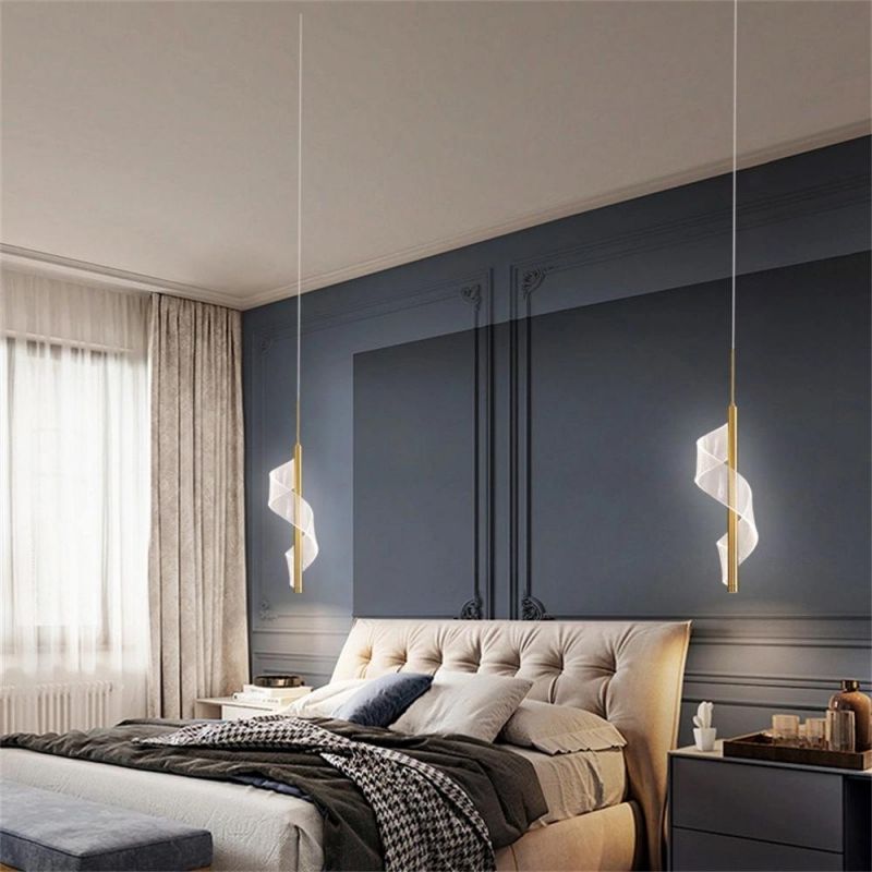 Nordic Modern Minimalist Living Room Study Parlor Wall Chandelier Creative Bedside Small Pendant Lights Guide Acrylic LED Lamps