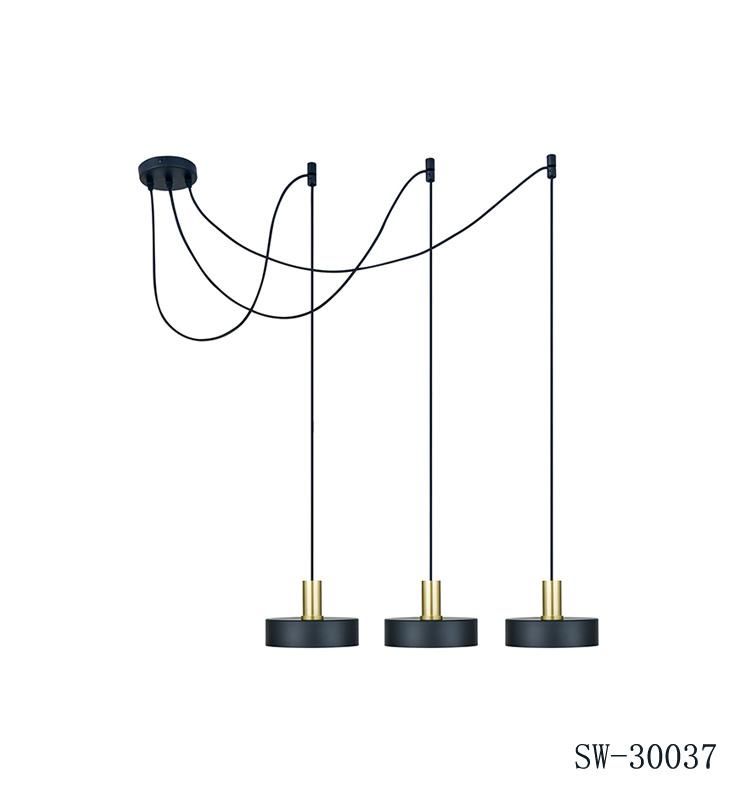 Modern Mini Pendant Light Adjustable Metal Pendant Lighting Fixture for Kitchen Island Cafe Bar, Gold and Black