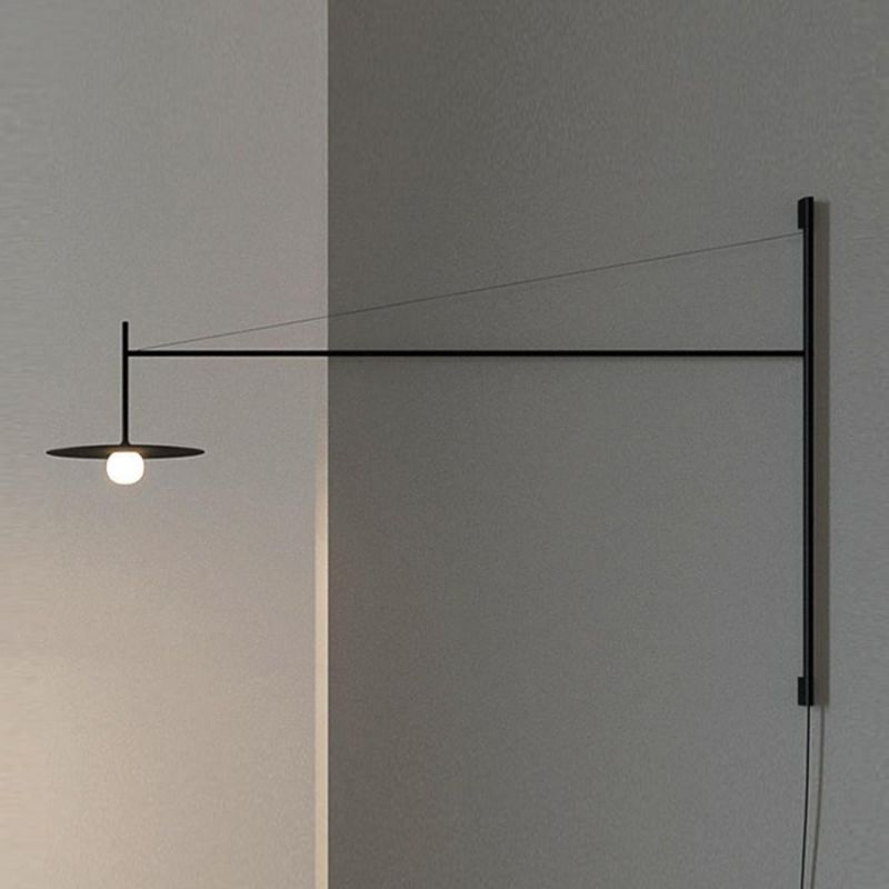 Nordic Glass Wall Light Designer Minimalist Black Arm Adjustable Villa Hall Background Restaurant Wall Lamp (WH-AP-151)