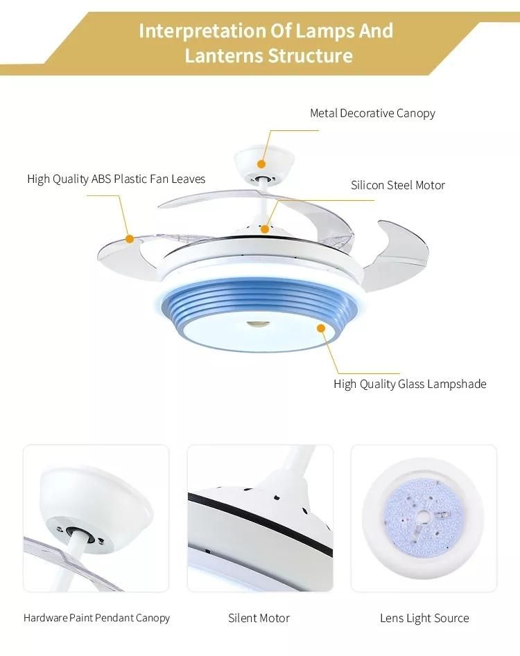 Ceiling Fan with Light Invisible Fan Blade with Remote Control Cooling Fan Electric Fan Ceiling Panel Distributor