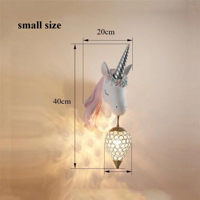 Creative Cartoon Unicorn Lamp Pink Children′s Room Decor Wall Lamp Princess Baby Bedroom Bedside Lamp Girl′s Room Wall Lights