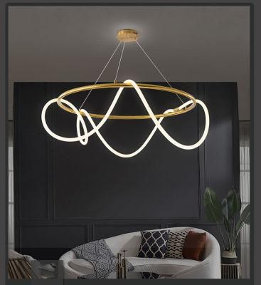 Nordic Postmodern Minimalist Light Luxury Strip Restaurant Chandelier Designer Simple Bar Living Room Line Note Chandelier