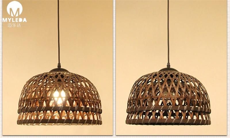 Home Decorative Bamboo Chandelier Wood Ceiling Light Hanging Pendent Lamp