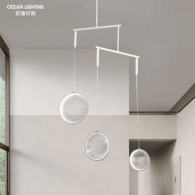 Interior Living Room Dining Bar Latest Concave Convex Mirror Unique Design LED Chandelier
