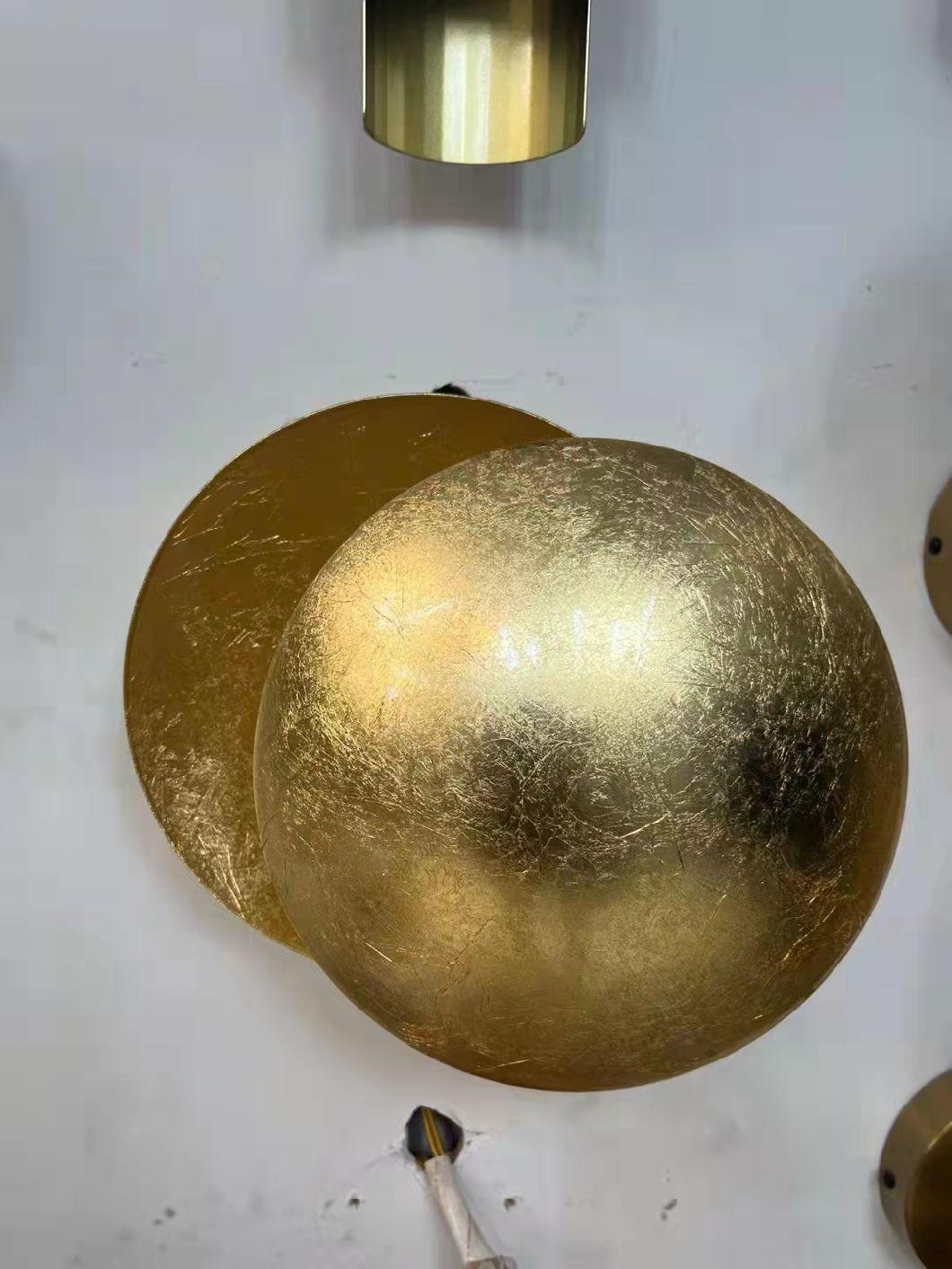 Classic Adjustable Round Gold Moon Wall Lamp