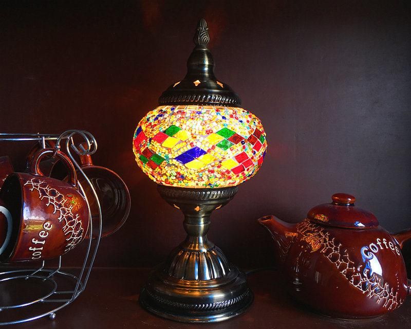 Coffee Bar Living Room Bedside Indoor Handmade Glass Lighting Turkish Desk Lamp (WH-VTB-02)